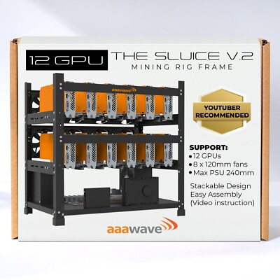 AAAwave The Sluice V2 12GPU Open Frame Mining Rig Frame Chassis