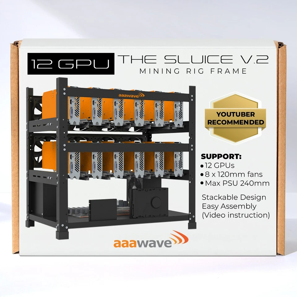 AAAwave The Sluice V2 12GPU Open Frame Mining Rig Rahmen Gehäuse
