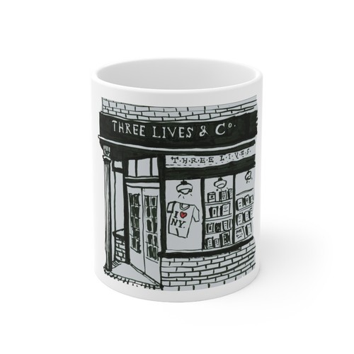 Three Lives and Company Buchhandlung Kaffee Keramik Becher 11oz Greenwich Village NYC - Bild 2 von 5