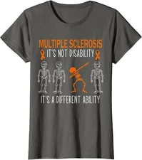 Dabbing Ability Multiple Sclerosis Awareness Ms Ladies' Crewneck T-Shirt