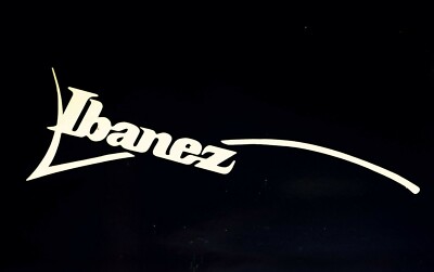 Ibanez  5.5'' WHITE guitar neck decal, Vinyl logo Sticker
