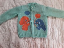 Vintage Baby Sweater . Found in Mothers trunk. Quality. Must see Aqua/green.sz 