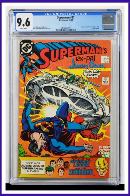 Superman #37 CGC Graded 9.6 DC November 1989 White Pages Comic Book. Superman #37 CGC Graded 9.6 DC November 1989 White Pages Comic Book.
