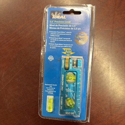 New! Ideal 35-206 3.5 inch Electrician Level With 2 Vials And Magnetic Jaw