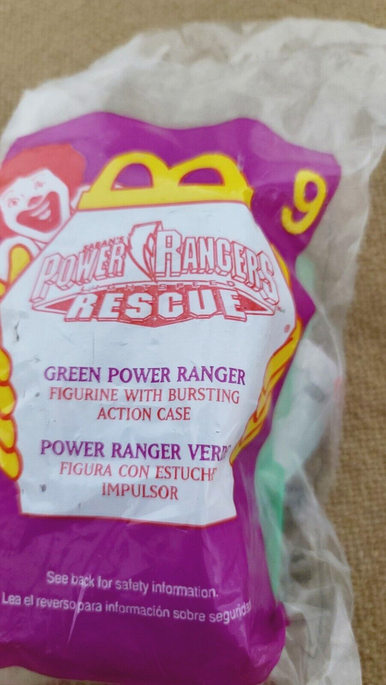 McDonald's Happy Meal Power Rangers Rescue Green Action Figure NIP New