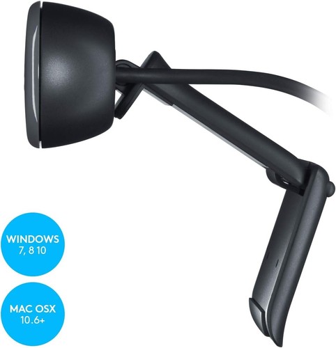 Panoramiczna kamera internetowa HD Logitech C270 z mikrofonem - czarna, 720p, 30 klatek na sekundę - nowa - Zdjęcie 4 z 4