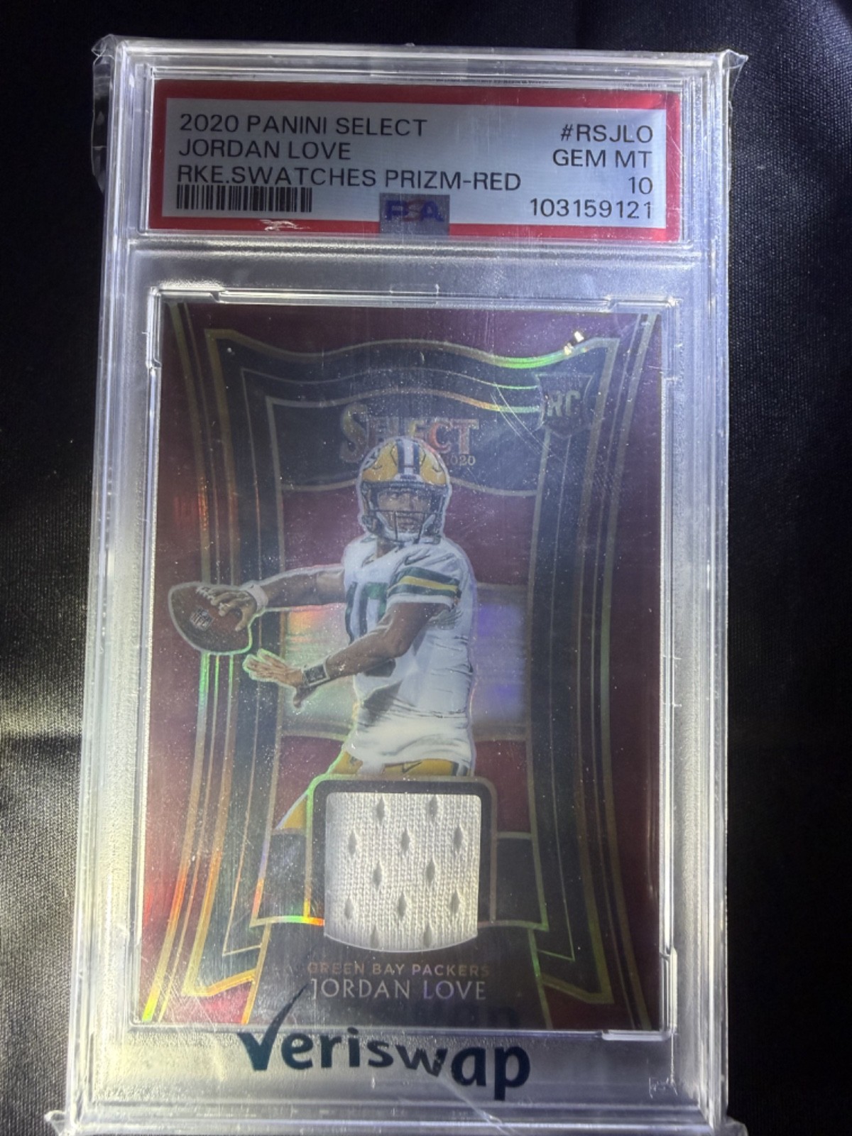 2020 Panini Select ROOKIE SWATCHES PRIZM RED JORDAN LOVE RC PSA 10