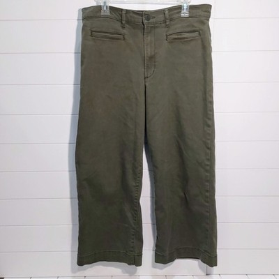 Levi s Ribcage Wide Leg Crop Pants Women's W34 L26 Green Ankle Boho Academia