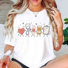 Comfort Colors Nurse Doodle T-Shirt, Back To ...