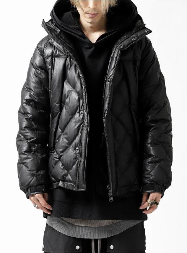 Backlash Kangaroo Leather Down Jacket S Black Mou… - image 1
