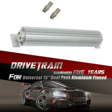 Universal 15 Dual Pass Aluminum Finned Transmission Oil Cooler Sliver 5 Years Universal 15 Dual Pass Aluminum Finned Transmission Oil Cooler Sliver 5 Years