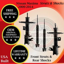 Monroe OEM Front Struts & Rear Shocks For 2009-2014 Nissan Maxima Lifetime Warr.