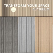 1-5x Self-Adhesive 3D Wooden Slats PVC Cladding Wall Panels for Kitchen Bathroom