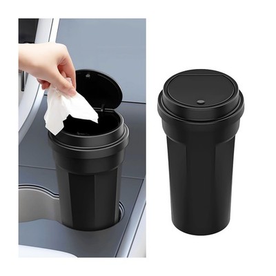Ywdiml Car Trash Can with Lid, Mini Leakproof Vehicles Garbage Bin for Black 