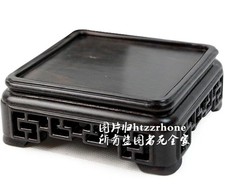Ebony Wood Square Display Rack Bonsai Flower Vase Statue Stand Table Base Decor