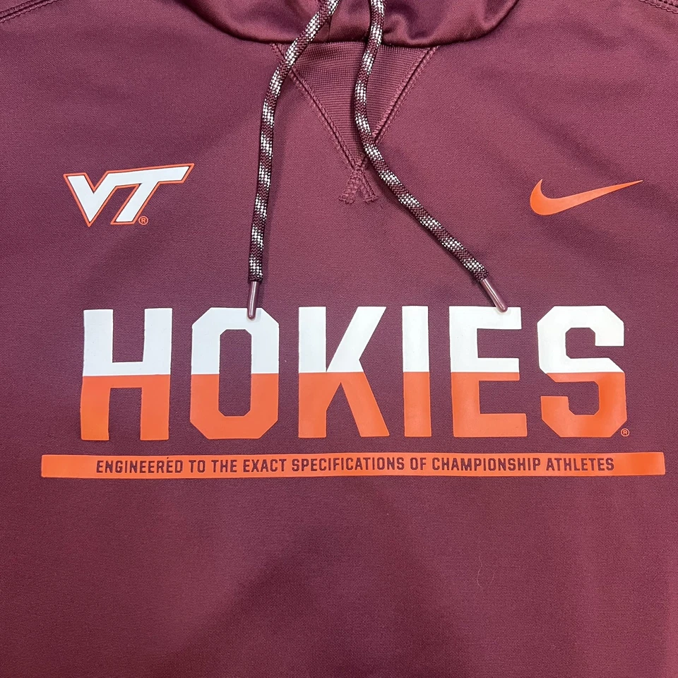 Nike Virginia Tech Hokies VT Sudadera con Capucha XL Ajuste Térmico Granate Pullover Sudadera Foto 2 de 4