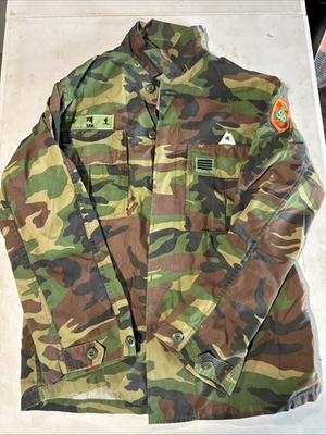 #ad ROK South Korean Army Issue M90 Woodland Camouflage Field Blouse With Patches $24.95