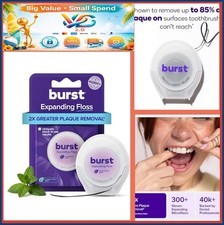 Expanding Dental Floss Mint Eucalyptus 40 Yards Xylitol Woven Stain Absorbing