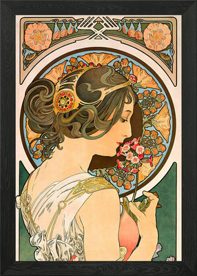 Jugendstil Alphonse Mucha gerahmtes Wandbild Poster Leinwanddruck Bild