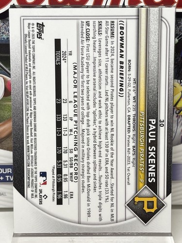 2025 BOWMAN BASEBALL - Paul Skenes #30 - Mega Box Rifrattore Mojo - Foto 2 di 2