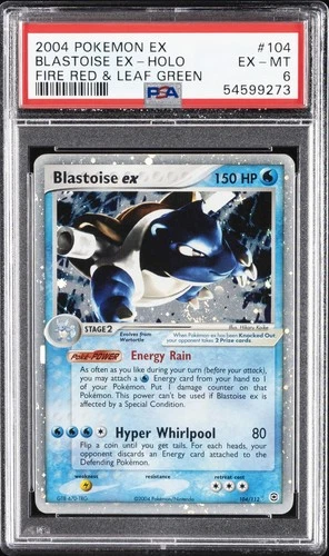 2004 POKEMON EX FIRE RED & LEAF GREEN #104 BLASTOISE EX-HOLO PSA 6