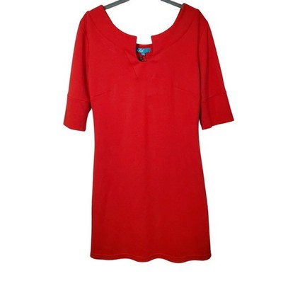 VFISH Women's Boutique Dress M Red 3/4 Sleeves Bust 36'' $120 Retail NEW NWT