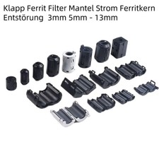 Klapp Ferrit Filter Mantel Strom Ferritkern Entstörung Für Kabel 3mm 5mm - 13mm