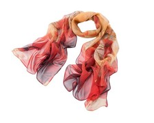 Chiffon Lotus Red Chiffon Scarf