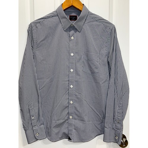 UNTUCKit Herren Large Slim Fit schwarz weiß kariert Button Down Hemd
