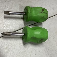 Snap-on Stubby Screwdriver Set Phillips Flat Tip Green Shd1g Shdp22irg