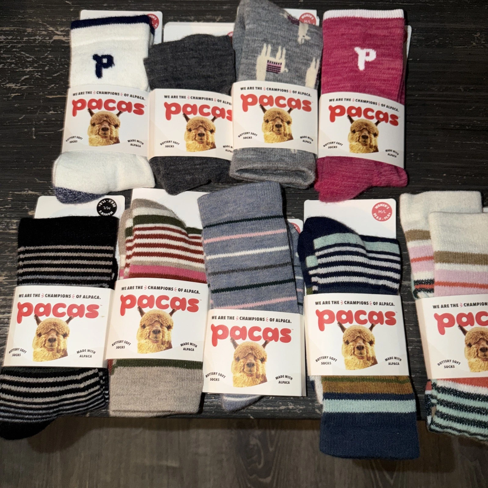This Is A 9 Pack Of M/L Women’s Crew Alpaca Socks From Pacas
