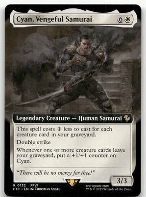 Cyan, Vengeful Samurai (Extended Art) #132 (NM) Final Fantasy FIC Magic MTG