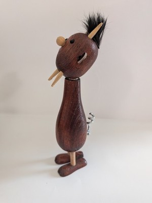 Korkenzieher Flaschenöffner Vintage Holzfigur Hans Sand. Jakobsen