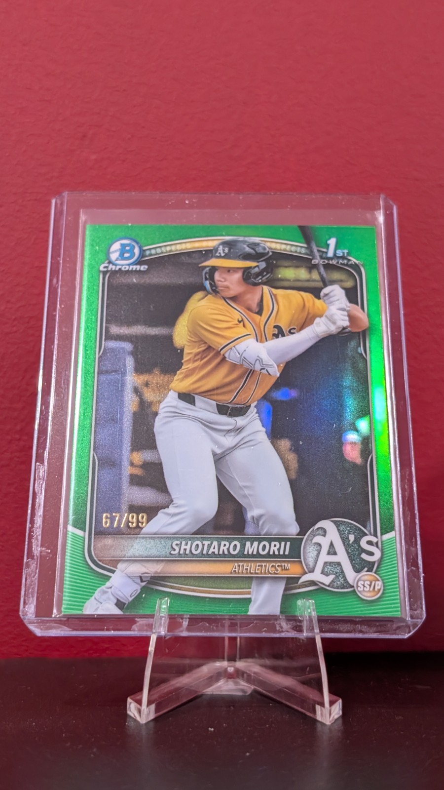 2025 Bowman Chrome Shotaro Morii #BCP-170 True Green Color Match /99 Athletics