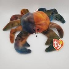 1996 Original Ty Beanie Baby- Claude the Crab Plush W Damaged Tag