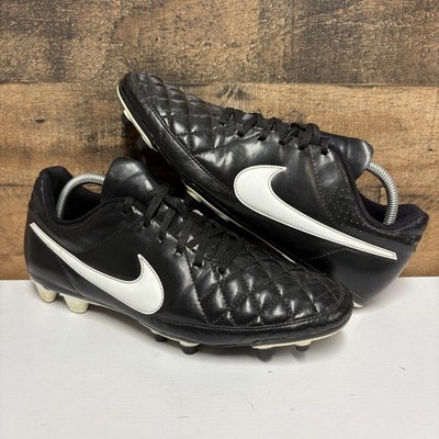 Nike TIEMPO RIO II FG Black White Soccer/Futbol Cleats Men's 11