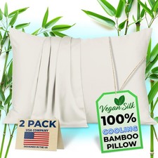 Pillow Cases - 100 Viscose Derived from Bamboo - Cooling Pillowcase - Queen ...