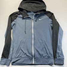Nike Therma-Fit Men  s Size S Blue  Gray Full-Zip Long Sleeve Elite Hoodie