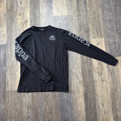 Kappa Long Sleeve T-Shirt Men s Size L Black Y2K Skater #94