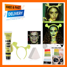 Halloween Makeup Kit for Shrek Water-Based Face Paint Set Ogre Green Face Paint