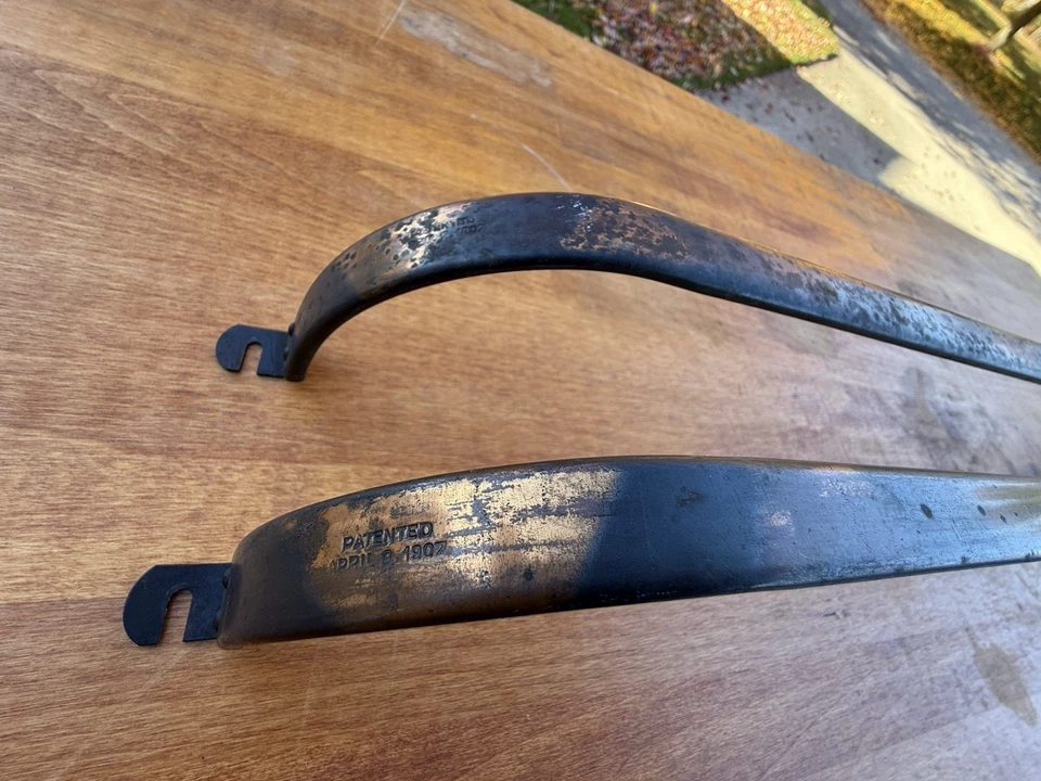 PAR de barras de cortina antiguas vintage japonesas para ventana de cobre flash PAT'D 1907 Kirsch Foto 4 de 4