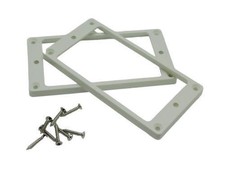 White Humbucker Mounting Rings Flat Non Graduated Height With Mounting Screws