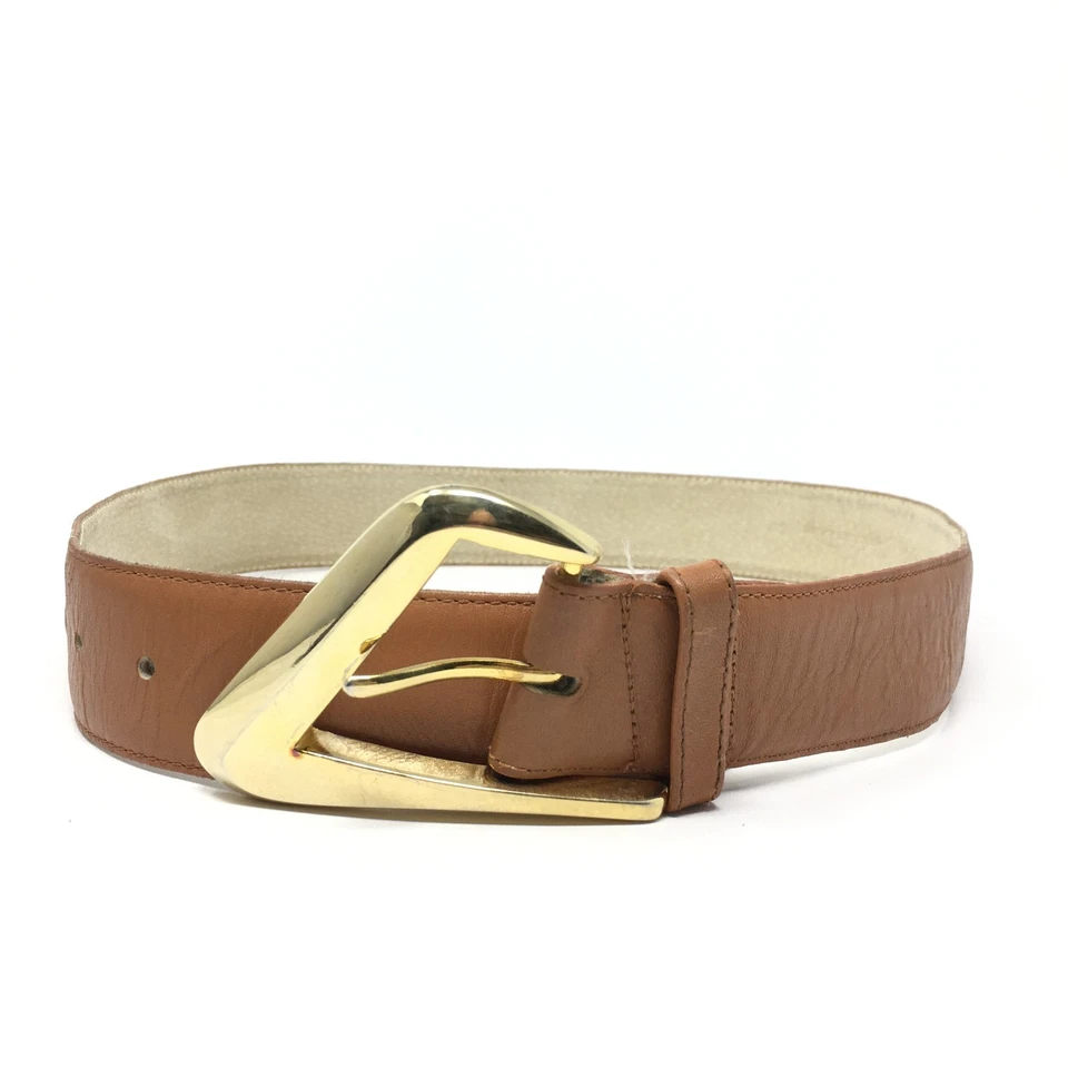 Christian Dior Logo Dress Belt Womens Size S/M Small Medium Brown Leather VTG - Image 2 of 4