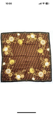 FENDI mini scarf handkerchief cotton FF unisex Women men bag hair Monogram