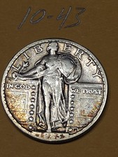 1923 S Standing Liberty Quarter VF Lot 10-43