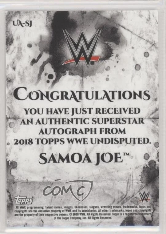 2018 Topps WWE Undisputed Undisputed Auto /199 Samoa Joe #UA-SJ Auto - Image 2 of 2