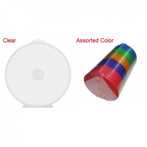 Estuche de CD/DVD transparente redondo ClamShell con bloqueo lote - Imagen 1 de 3