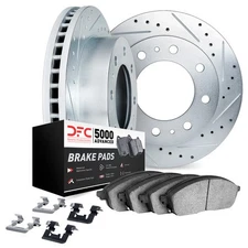Dynamic Friction Company 7512-40009 Brake Rotor Drilled & Slotted Silver W/5000