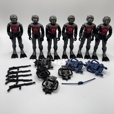 GI Joe 6 EELs 3.75'' Action Figure V1 1985 Hasbro ARAH COBRA. Lots of accessories