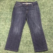 Lee Women's Size16 Jeans 36x30 Relaxed Mid Rise Stretch Dark Wash Straight Leg